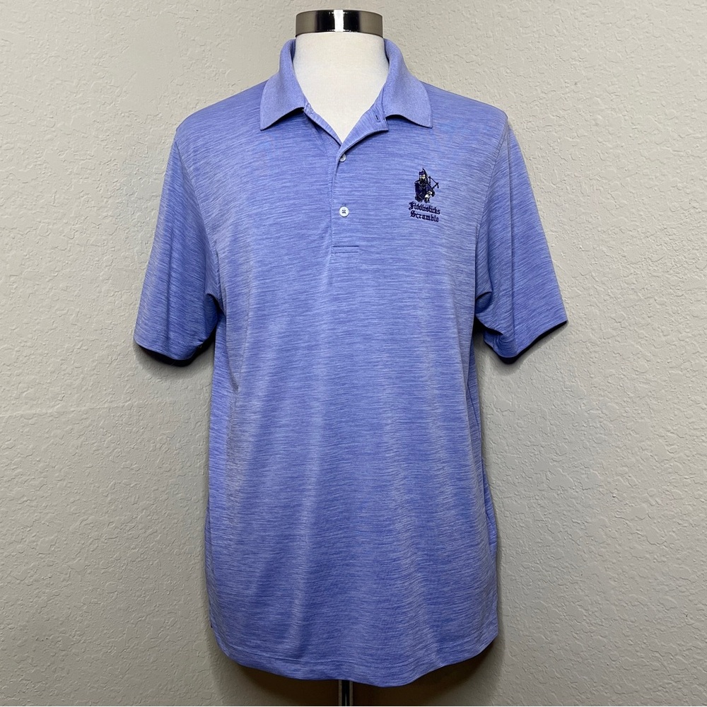 Bermuda Sands Purple Fiddlesticks Golf Polo Size L Florida Performance Shirt Top